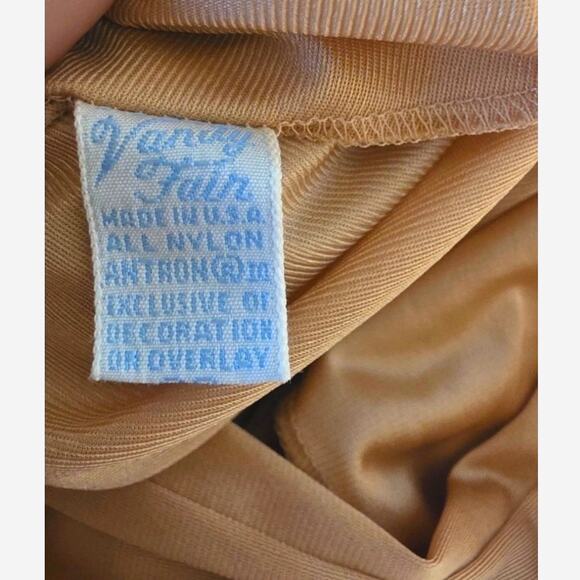 Vintage Vanity Fair Sheer Nylon Maxi Gold Goddess Nightgown Made in USA - Picture 5 of 6